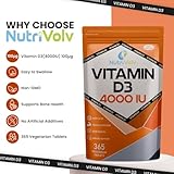 Vitamin D 4000IU | 1 Year Supply | 365 Easy-Swallow Vitamin D3 Tablets | Vegetarian | High Strength | Immune & Bone Support Supplement | General Health & Wellbeing | 100µg - Image 2