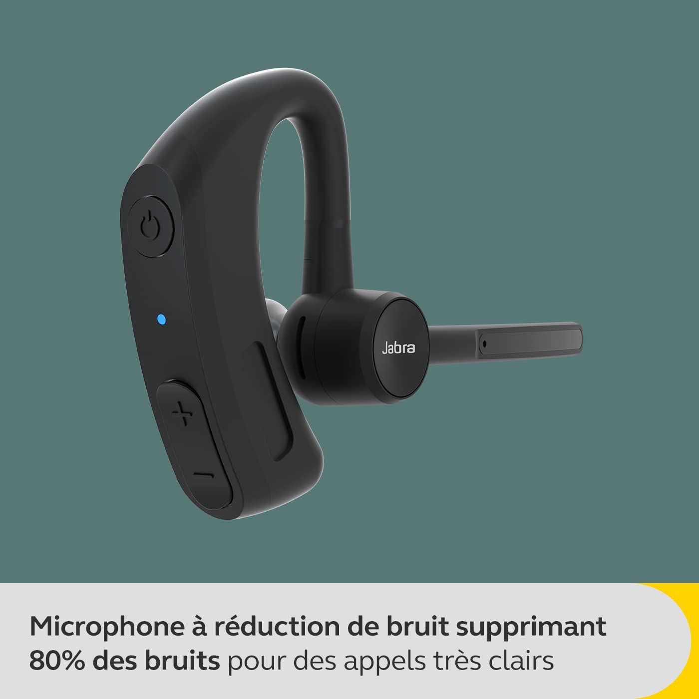 Jabra Perform 45 - Micro-Casque Mono Bluetooth à EarHook avec Microphone à Ultra Annulation du Bruit avancé, Fonction Push-to-Talk (PTT) et Mode Face2Face - Design Discret, Noir