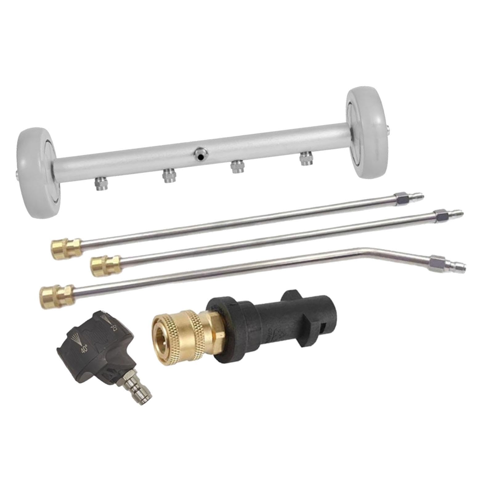 KESOTO Kit de Limpieza de Bajos para Hidrolavadora, Pulverizador de Bajos de 4000 PSI Y Accesorios de 16 Pulgadas para Hidrolavadora de Jardín, Ruedas Grises