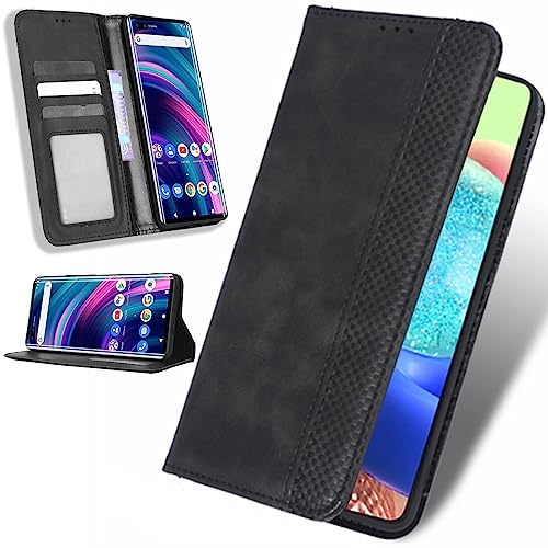 BAILI Lederhülle für Asus Zenfone 10/Zenfone 9 Hülle, Tasche Cover Etui Handyhülle für Asus Zenfone 10/Zenfone 9, Schwarz