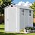 Devoko 4×8 FT Resin Storage Shed with Floor, Garden Plastic Outdoor Shed with Window and Lockable Door, Waterproof Outside Tool shed for Backyard Patio, Light Grey