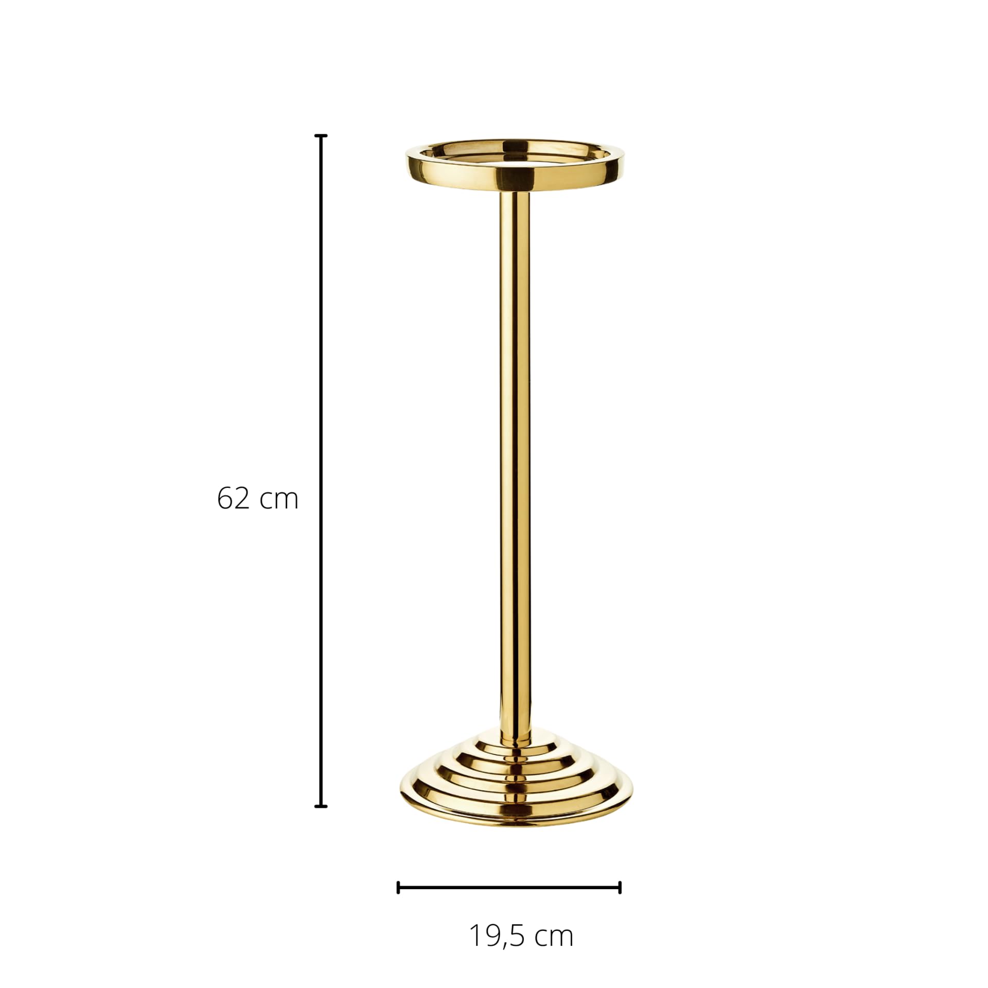 EDZARD Soporte enfriador de champán Olbia (H 62 cm), acero inoxidable muy pulido, aspecto dorado, soporte para enfriadores de botellas