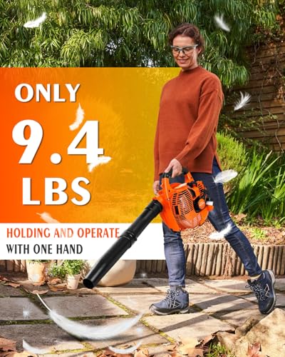 Image of Gas Leaf Blower 26cc, 2-Cycle, Handheld, Orange