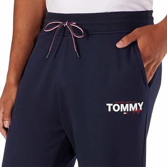 Tommy Hilfiger Men's Logo Jogger Pant with Pockets (as1, Alpha, m, Regular, Regular, 410 Sky Captain)