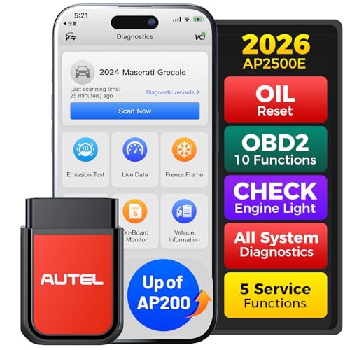 Autel AP2500E/AP2500 OBD2 Scanner Bluetooth Code Reader, Upgraded of AP200, OBDII Scanner All-System Diagnostic Tool, CA - Detailed View