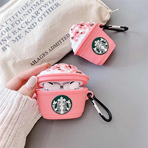 Image of Meyaar Silicone Case for Apple Airpods Pro 3 (2025) Cute Design for Airpods Pro 3 with Keychain Shockproof Protective Case Cover (Star Cup (Pink))