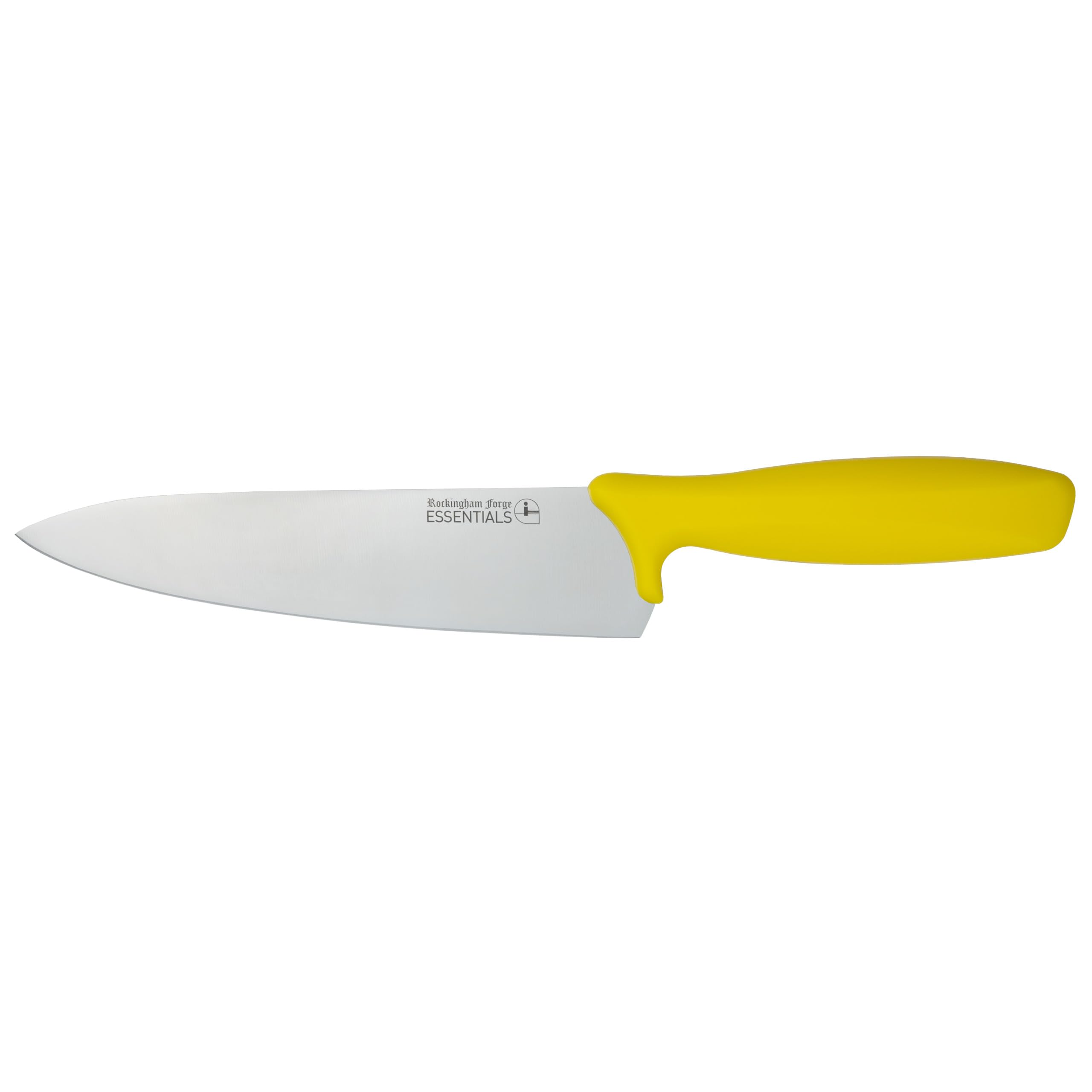 Rockingham Forge Essentials Yellow Handle Chef’s Knife 20cm for Cooked Meats - Coloured Knives for Food Hygiene, Allergen and Intolerance - Colour Coded Stainless Steel Kitchen Knives