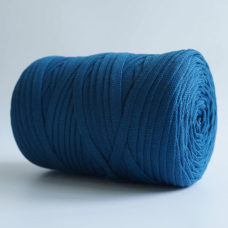 Hilo de algodón para alfombra de salón y cesta de mascotas en color azul