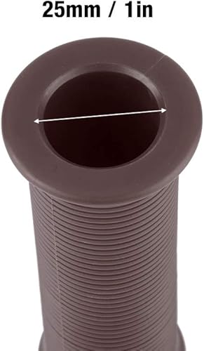 Miniatura 7 de Par de empuñaduras de 1 pulgada de 1 pulgada 0.984 in universal motocicleta Vintage TPU mango manillar agarre marrón oscuro manillar manillar de