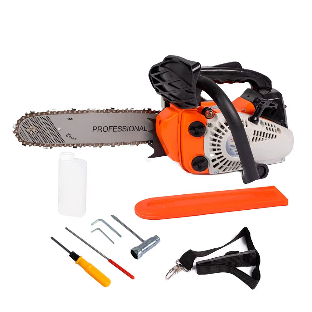 AMC Motosega a scoppio 25cc potatura e taglio professionale 2 tempi con lama lunga di 25 cm kit montaggio incluso tagliasiepi adatto per fai da te o professionisti