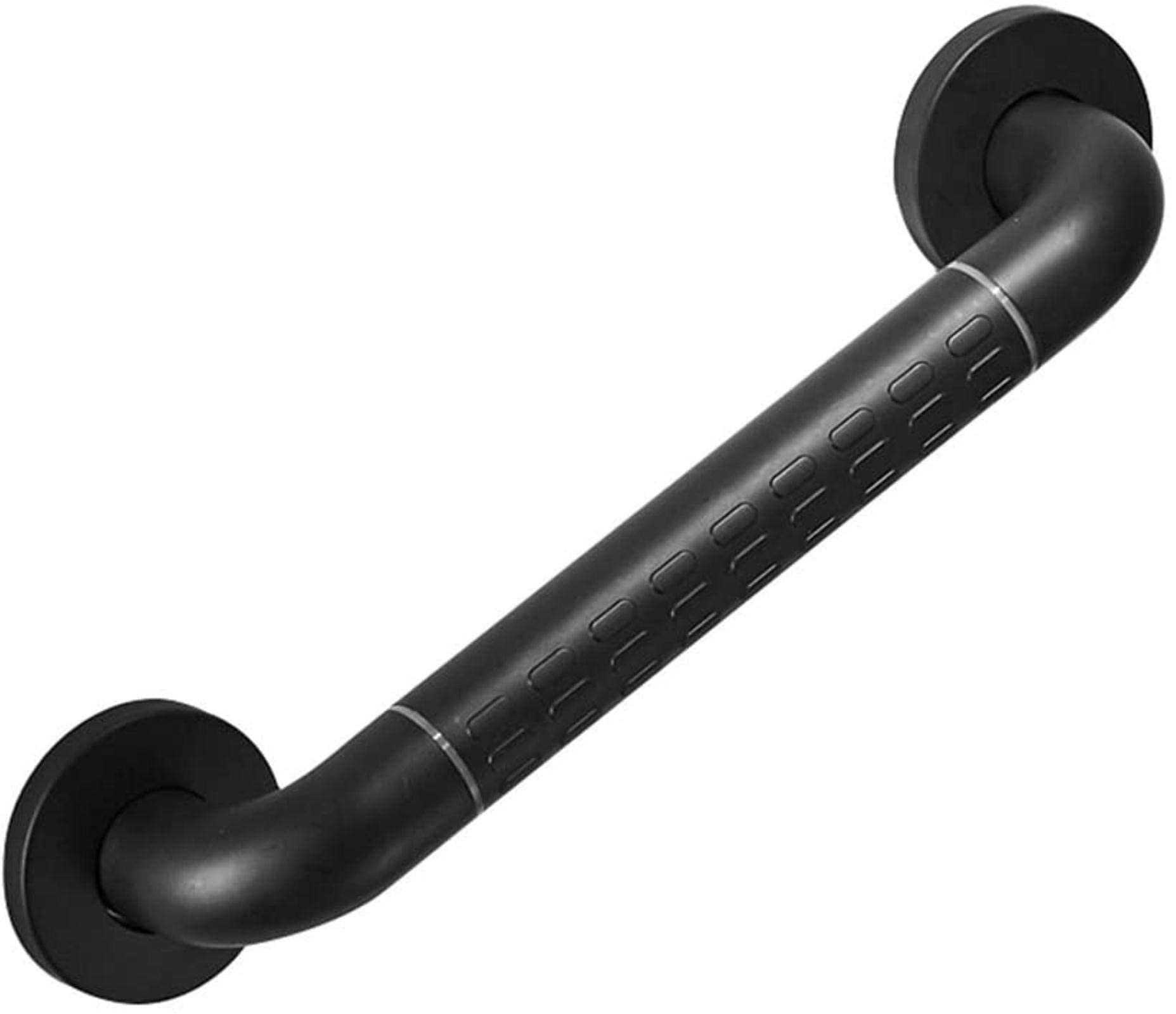 Barras de Agarre Barandillas de baño Barandilla Antideslizante Negra Inodoro para Ancianos discapacitados Manija de Acero Inoxidable Accesorios de baño, 48Cm, 48Cm