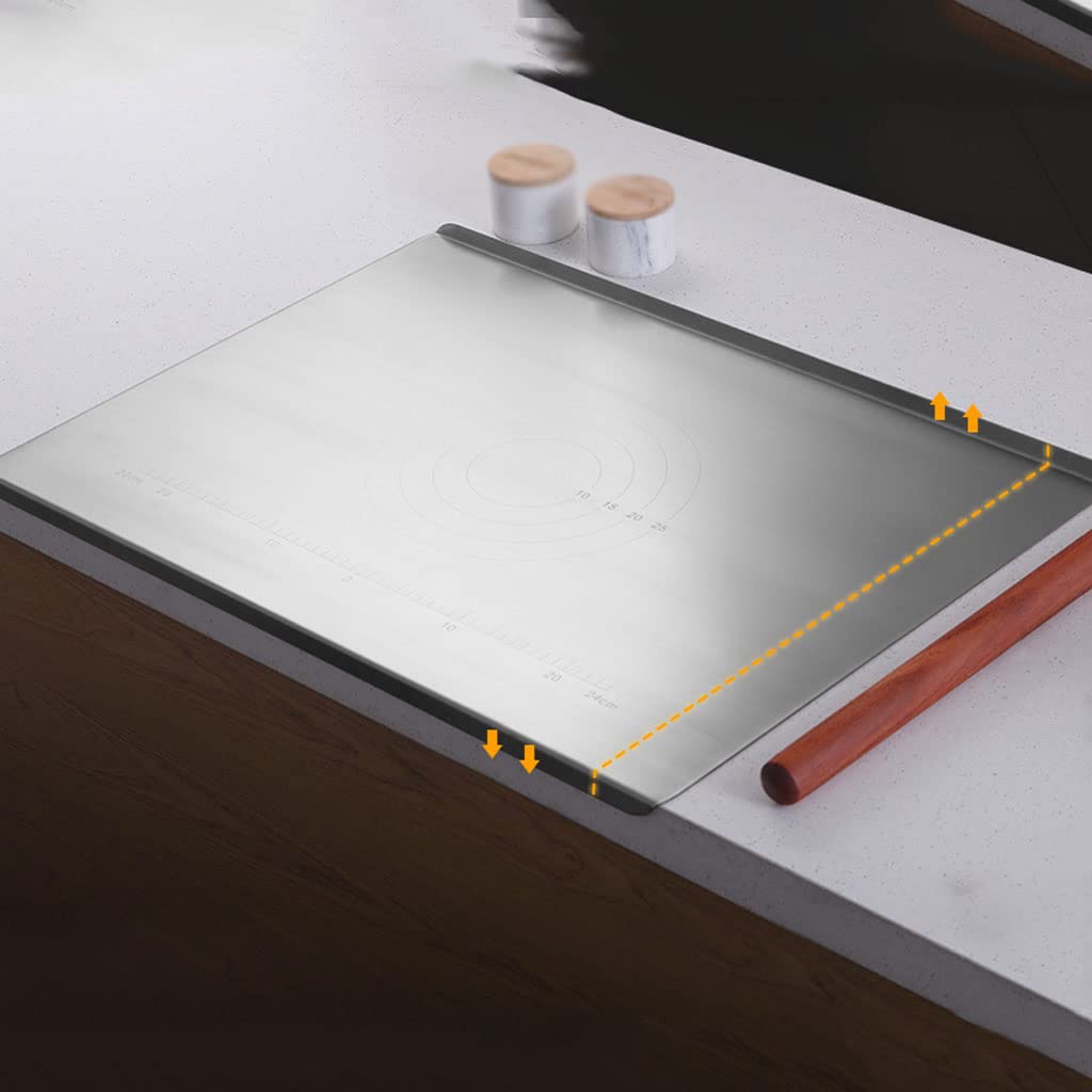 Tabla De Cortar Tabla De Cortar Premium Tablas De Cortar De Acero Inoxidable para Cocina Tabla De Cortar Grande con Forma De Z para Amasar Tabla De Cortar para Queso Tabl,