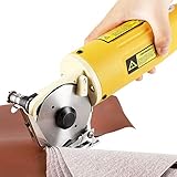 CGOLDENWALL Electric Rotary Fabric Cutter Cloth Cutter Cutting Machine Electric Rotary Scissors Industrial Grade for 1 inch Multi-Layer Cloth Fabric Leather Wool 110V