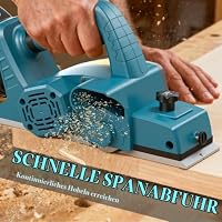 blayram Akku Hobel Kompatibel mit Makita 18V Akku, 15000RPM Bürstenlose Elektrohobel mit 2 * 4.0Ah akku, 82mm Breite, 0-2MM Einstellbare Tiefe für Holzbearbeitung Möbel DIY – Ansicht 7