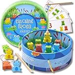 Jaques of London Hook the Frog | Magnetic Fishing Game for Kids | Frog Game with Number Cards | Hand Eye Coordination Game for 2 Year Olds and Above | Frog Toy | Since 1795