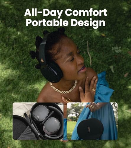 Image of Edifier WH950NB Gen 2 Wireless Hybrid Active Noise Cancelling Headphones, Hi-Res Audio with LDAC 8-Level ANC, Spatial Sound 80H Playtime Bluetooth 5.4 Foldable 3.5mm AUX, Travel Case - Black