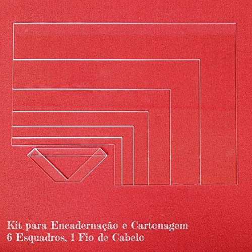 Kit Completo Réguas Esquadros Cartonagem Encadernação Acrílico 13 Pçs