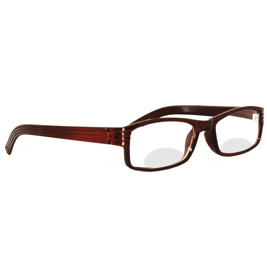Double Battery Full Rim Bifocal Reading Glasses, Plastic Rectangular Frame for Near and Far Vision, Brown Colored, 2 Power (B07L725WKQ) Amazon Price History, Amazon Price Tracker