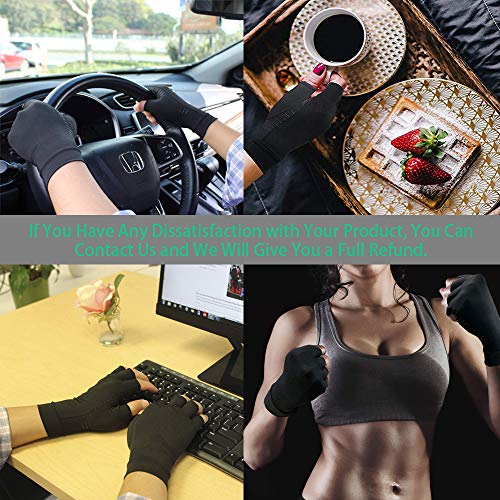 DRNAIETY Arthritis Compression Gloves- Best Copper Arthritis Gloves for Women and Men 88% Copper Fiber, Fingerless Compression Gloves Relieve Arthritis Symptoms, Raynaud's Disease Carpal Tunnel (XL) - Thumbnail 7