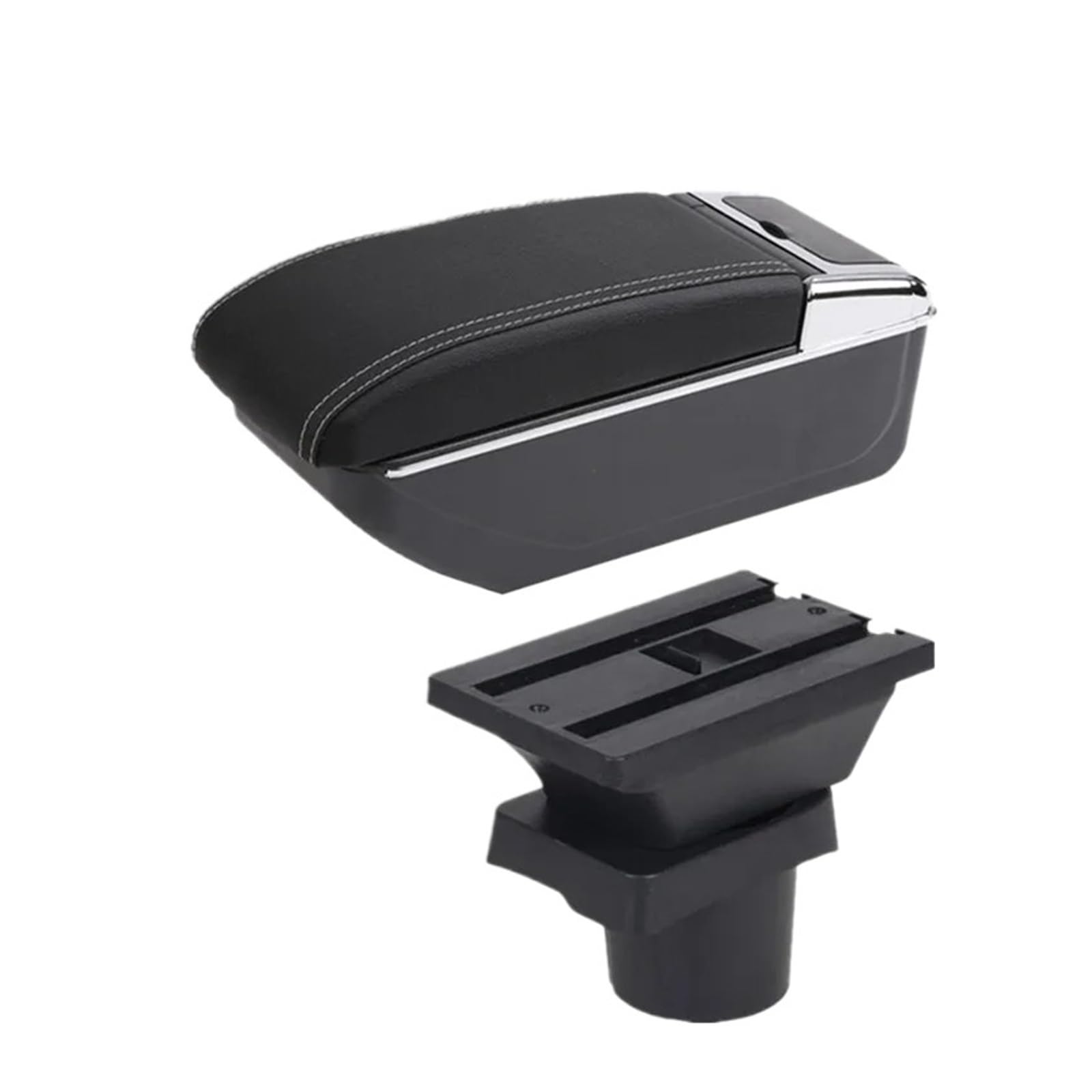 UMDJJU For Skoda For Citigo 2009-2020 Car Armrest Console Storage Box Dedicated Retrofit Accessories Car Centre Console Armrest Box(B white line NO USB)