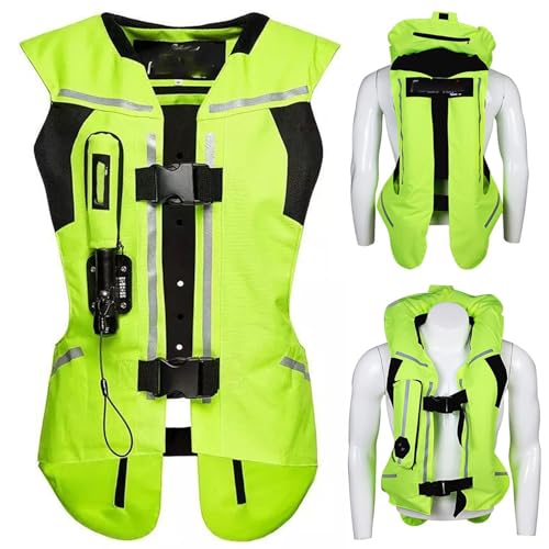ZYREHAW Chaleco Inflable Ecuestre Chaleco Airbag Moto Chaleco Hinchable Ligero Chaleco Moto Airbag Alta Visibilidad Broches Ajustables Para Montar A Caballo, Ecuestre, Motocicleta A,3XL