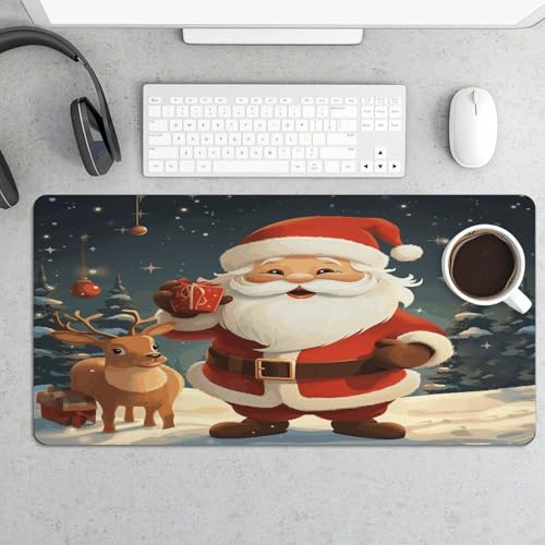 Alfombrilla de escritorio navideña Santa Claus con base de caucho miniatura 5
