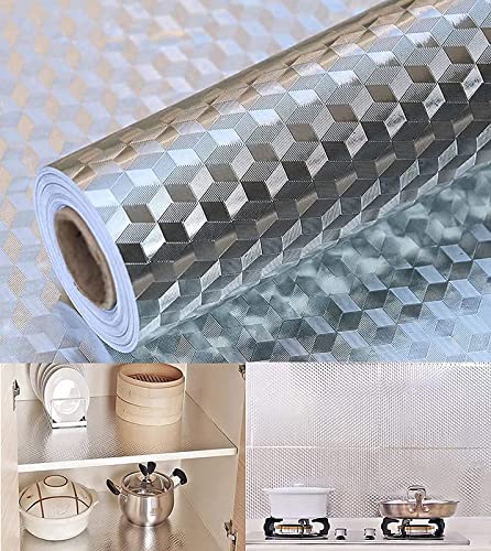 VazzLox Kitchen Wall Papers Oil proof and Water Proof 60CM X 200CM, Self-Adhesive Kitchen Wall Stickers for Kitchen Heat Resistant Aluminium Backsplash Wallpaper for Walls Cabinets Drawers and Shelves (B09MFYFHHP) Amazon Price History, Amazon Price Tracker