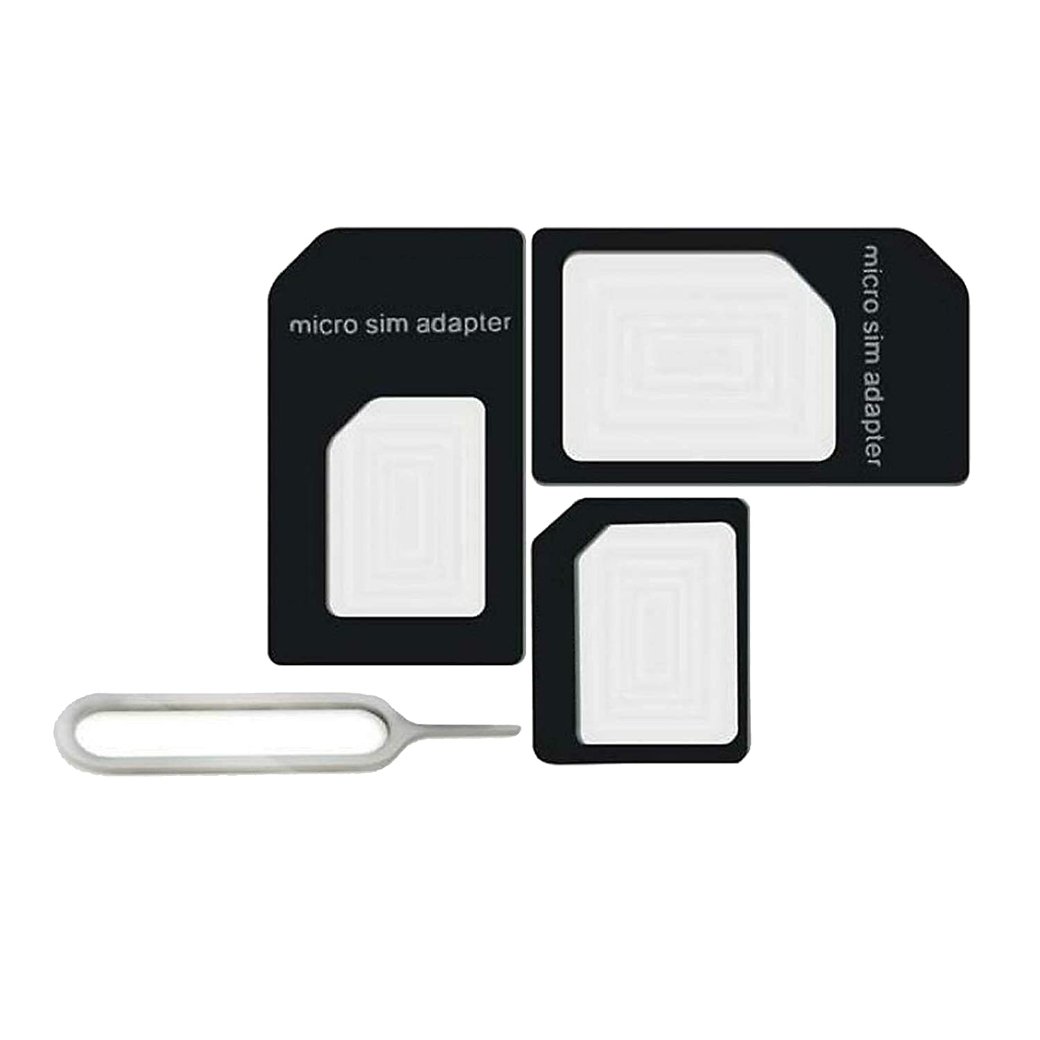 Storite 10-Pack SIM Card Adapter Kit Nano to Micro - Nano to Regular - Micro to Regular with Eject Pin Needle (Black)