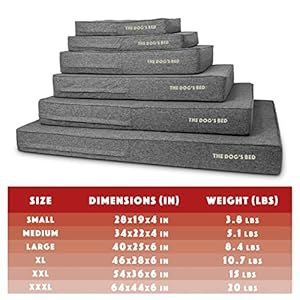   The-Dogs-Bed-Orthopedic-Memory-Foam-Dog-Bed-XL-Grey-Linen-46x28-Pain-Relief-for-Arthritis-Hip-Elbow-Dysplasia-Post-Surgery-Lameness-Calming-Waterproof-Washable-Covers