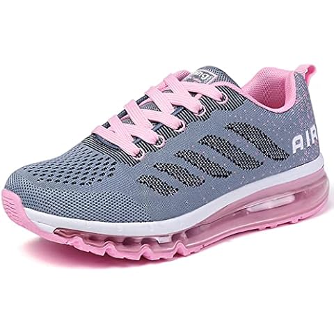 Sumateng Zapatillas Deportivas Hombre Mujere Zapatos para Correr Moda Antideslizante Ligera Transpirable Sneakers Jogging Fitness Walking Graypink-37 Cover