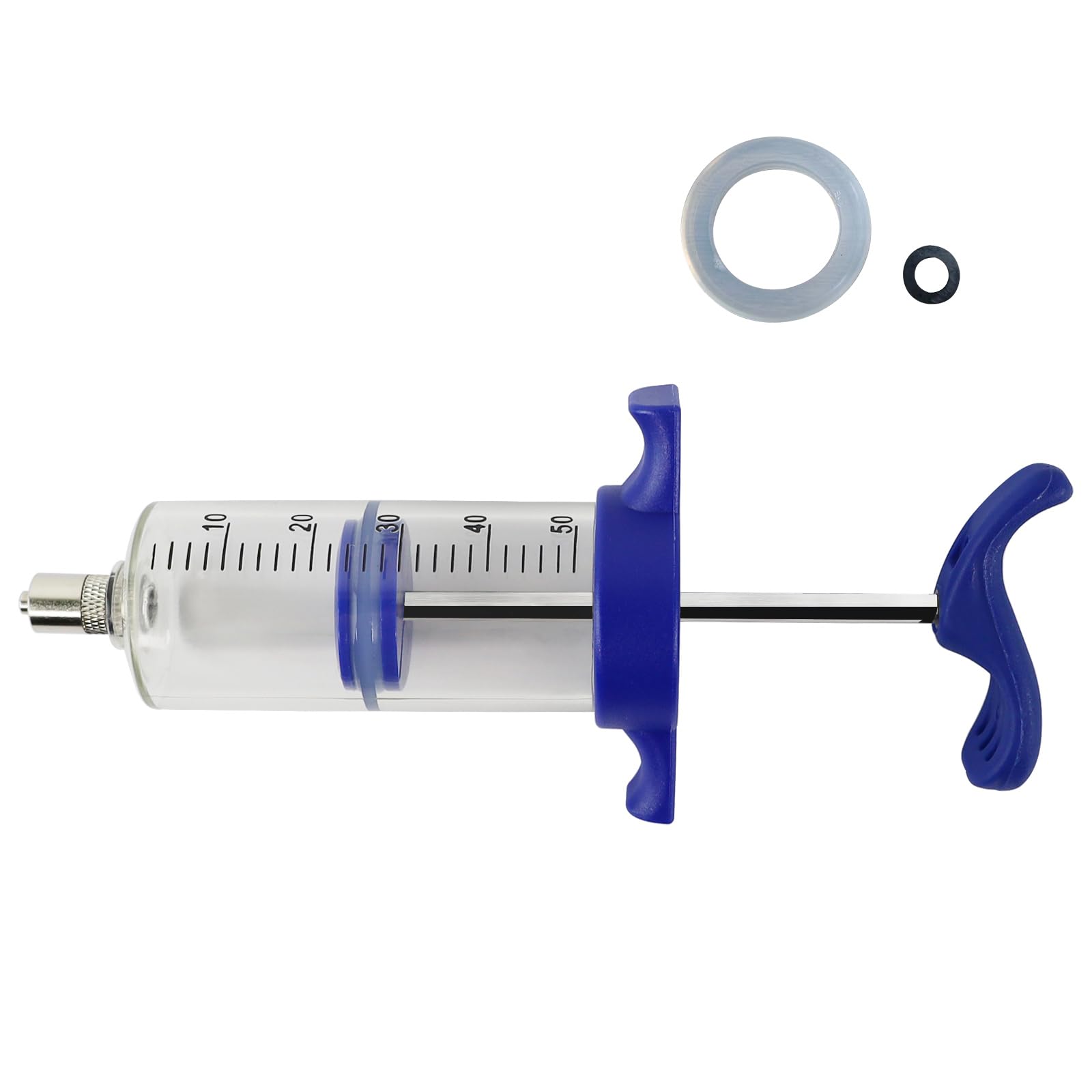 50ML Luer lock Tip Syringe with Clear Volume Scale Reusable Livestock Syringe for Cattle Horse Sheep Goat Pig Dog Cat
