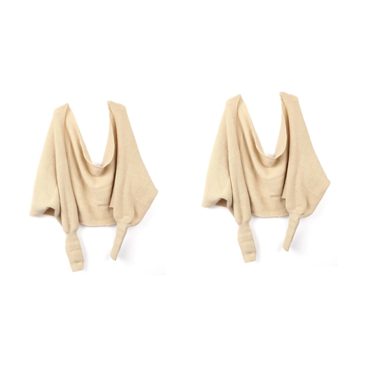 2piezas Bufanda De Punto Unisex Con Mangas Color Beige Diseño y Elástico Para Invierno y Ocasiones Especiales Mantén Tu Cuello y Brazos Abrigados