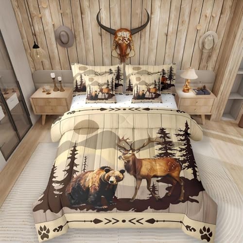Ensemble courtepointe Erosebridal chasse ours cerf 7 pièces