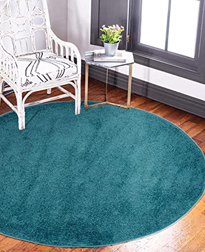 Carpeto Rugs Teppich Rund Modern Einfarbig Muster - Flauschige Flachflor Teppiche für Wohnzimmer,...