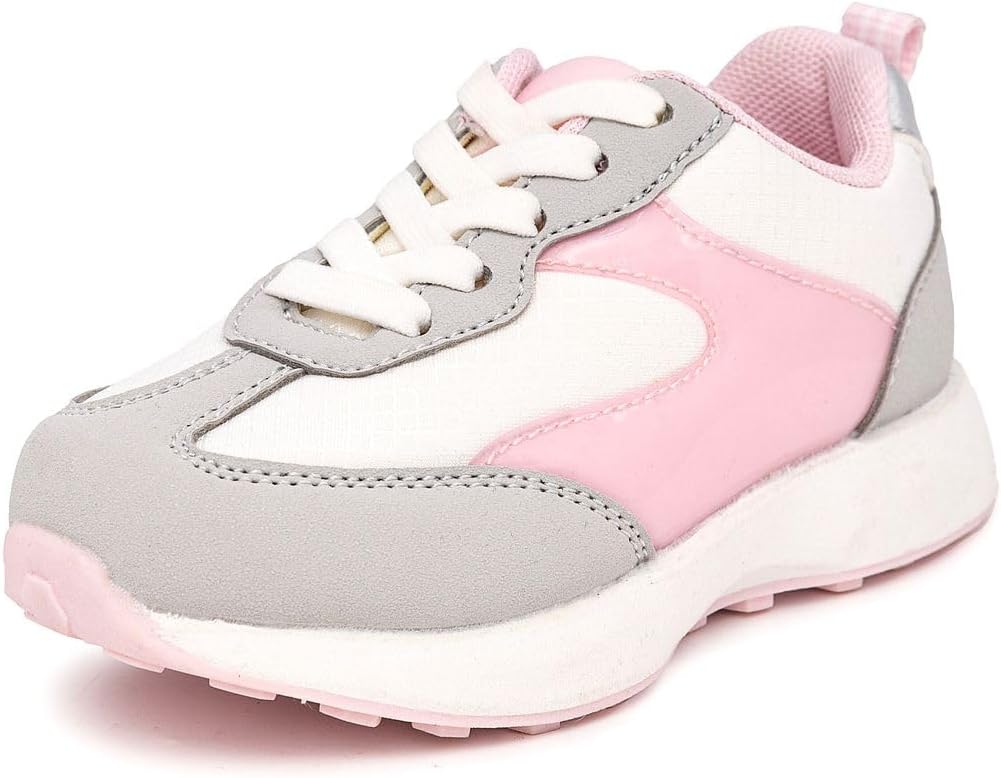 Toddler and Youth Girls Athletic Sneakers, Lightweight Running Walking Shoe for Play School and Everyday Wear - Jansi