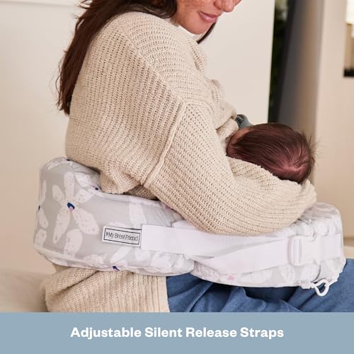 Image of My Brest Friend Original Nursing Pillow Cover - Slipcovers for Baby - Adjustable Fit, Easy Care, Durable - Original Nursing Pillow Not Included, Platinum Posies