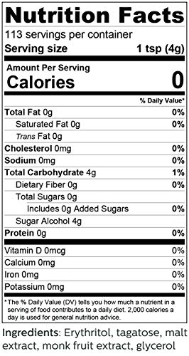 GOLD - Brown Sugar Alternative (1 lb / 16 oz) Substitute 1:1 Sugar Replacement - Monk Fruit Erythritol Sweetener for Low Carb Dieters and Diabetics - No Calorie Sweetener, Non-GMO