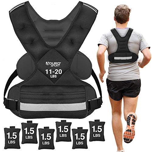 Aduro Sport Adjustable Weighted Vest Workout Equipment, 11lbs-20lbs Body Weight Vest for Men