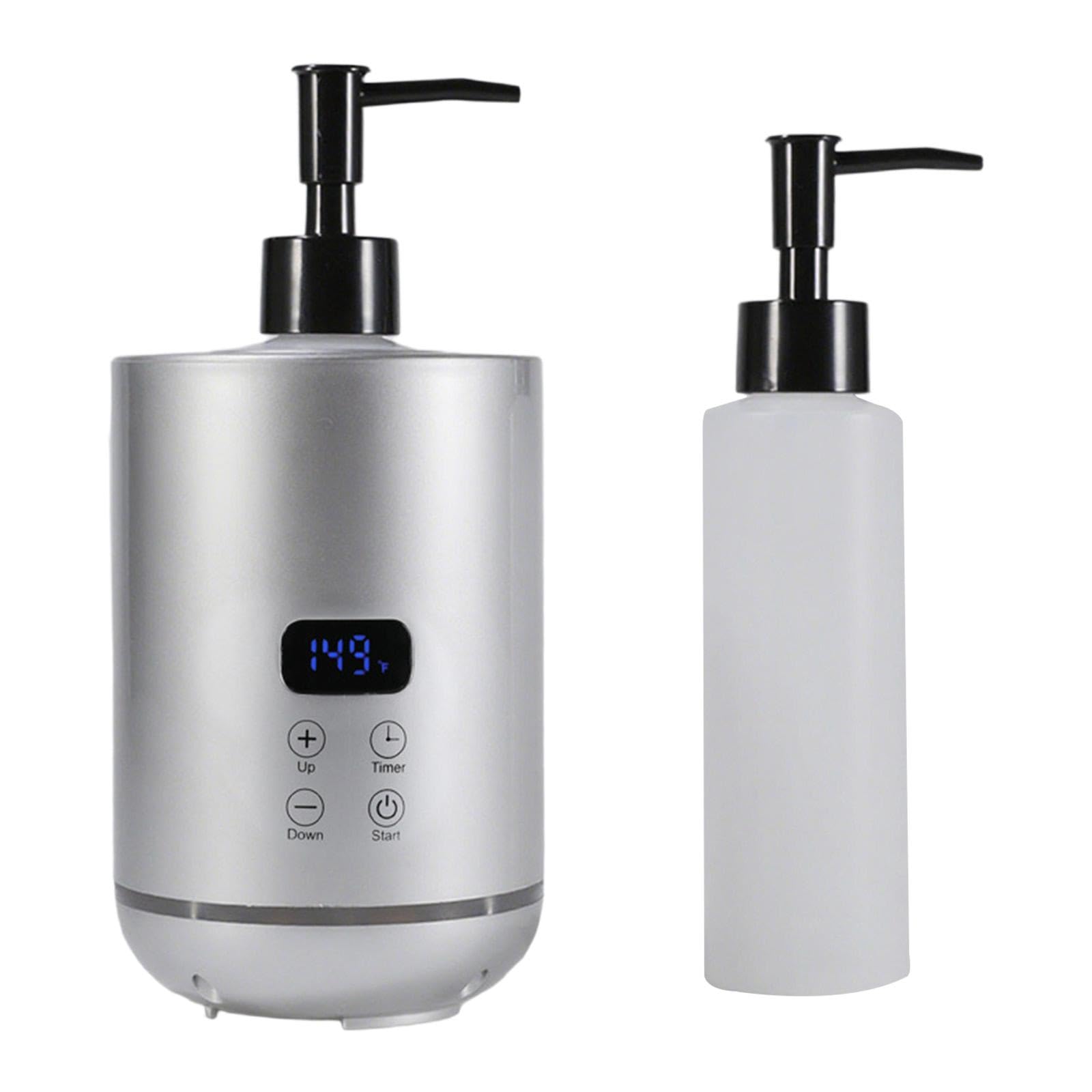 3 Pièces Chauffe-huile de Massage Électrique Chauffe-bouteille Chauffe-lotion et Crème avec Écran LED et Minuterie Intégrée Approprié pour Le Spa et, Argent