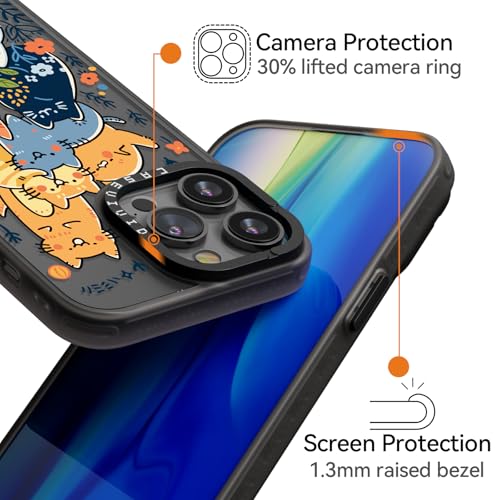 Coque iPhone 14 Pro Max antichoc résistant aux rayures avec imprimé chat rigolo et mignon - 3