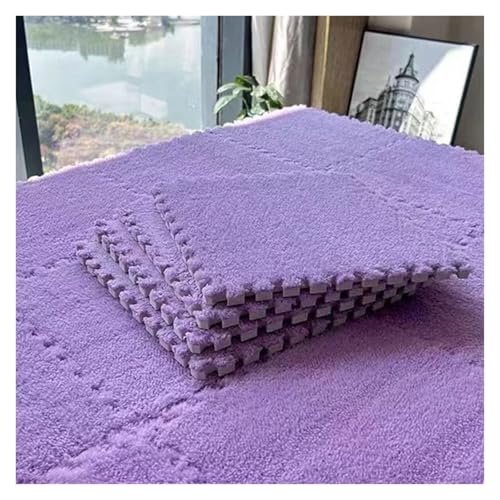 Tapis puzzle en mousse douce isolant et violet contre le sol froid des pièces de jeux