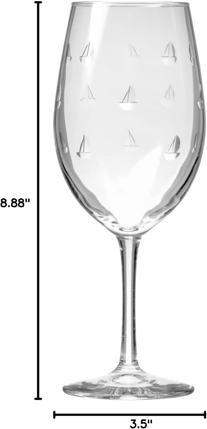 Rolf Glass Sailing All Purpose Wine Glass 18 Ounce | Set of 4 Large Wine Glasses | Lead-Free Glass | Engraved Large Wine Glasses | Proudly Made in the USA - Image 8