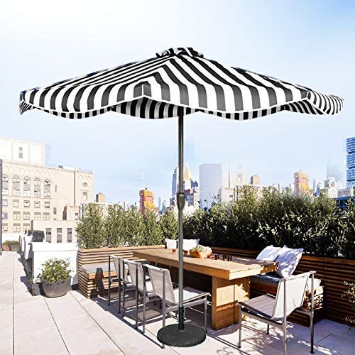 Parasol de piscina redondo y grande con protección UV50+ y estilo rayas 3