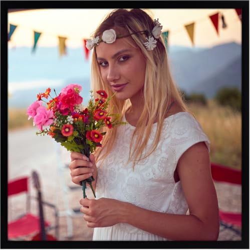 Ditwis Bilderrahmen 40x40 Schwarz Quadratisch Fotorahmen für Fotos und Bilder Modern Rahmen zum Aufhängen für Wohn- Schlaf- und Büroräume