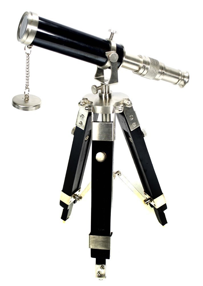Desktop Telescope with Tripod - Silver Desk Nautical Decor Rustic Vintage Home Decor Gifts