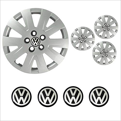 Jogo Calota Aro 15 Fox SpaceFox Polo 2010 2011 Volkswagen + Emblema Resinado