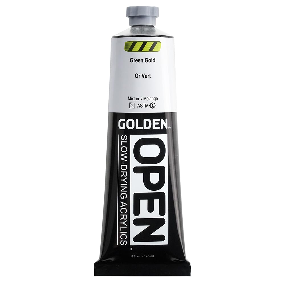 GOLDEN OPEN Slow-Drying Acrylics, Green Gold, 5 fl. oz. Tube Green Gold 5 Fl Oz (Pack of 1)