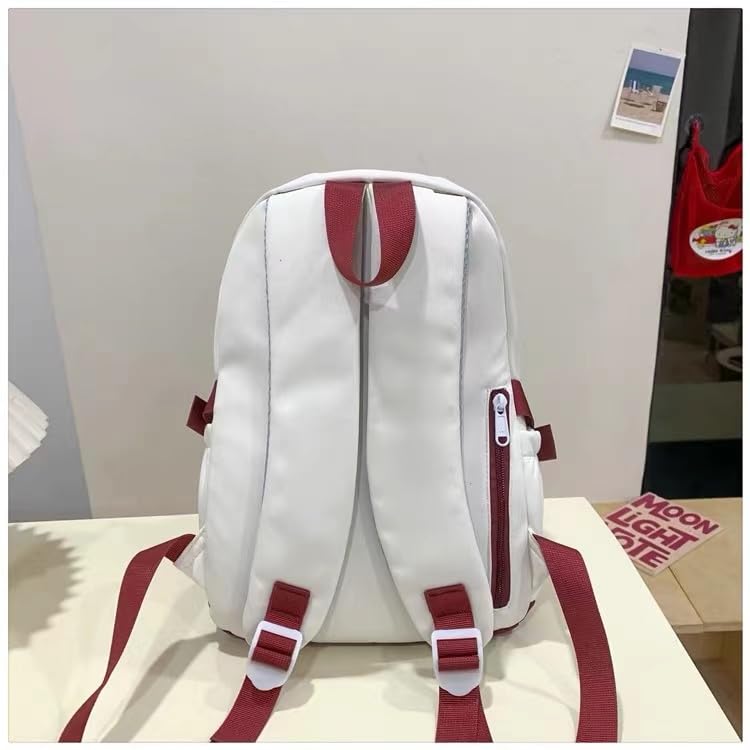 Kawaii Y2K Backpack for Girls Boys Teen Middle School Daypack for Travel Casual Bookbag with Cute Pendant (Pink)4