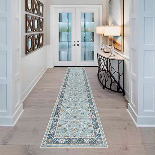 YOUFORTONG 2x10 Runner Rus for Hallways Soft Kitchen Rug Non Slip Rug Runner with Rubber Backing for Bathroom Washable Non Shedding Farmhouse Runner Rug (Green, 2X10)