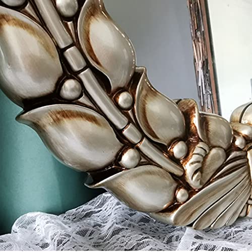Decoratieve Spiegel, Bloem Omzoomde Frame Spiegel, Wandgemonteerde Spiegel Special-vormige Decoratieve Europese Vintage… - Afbeelding 3
